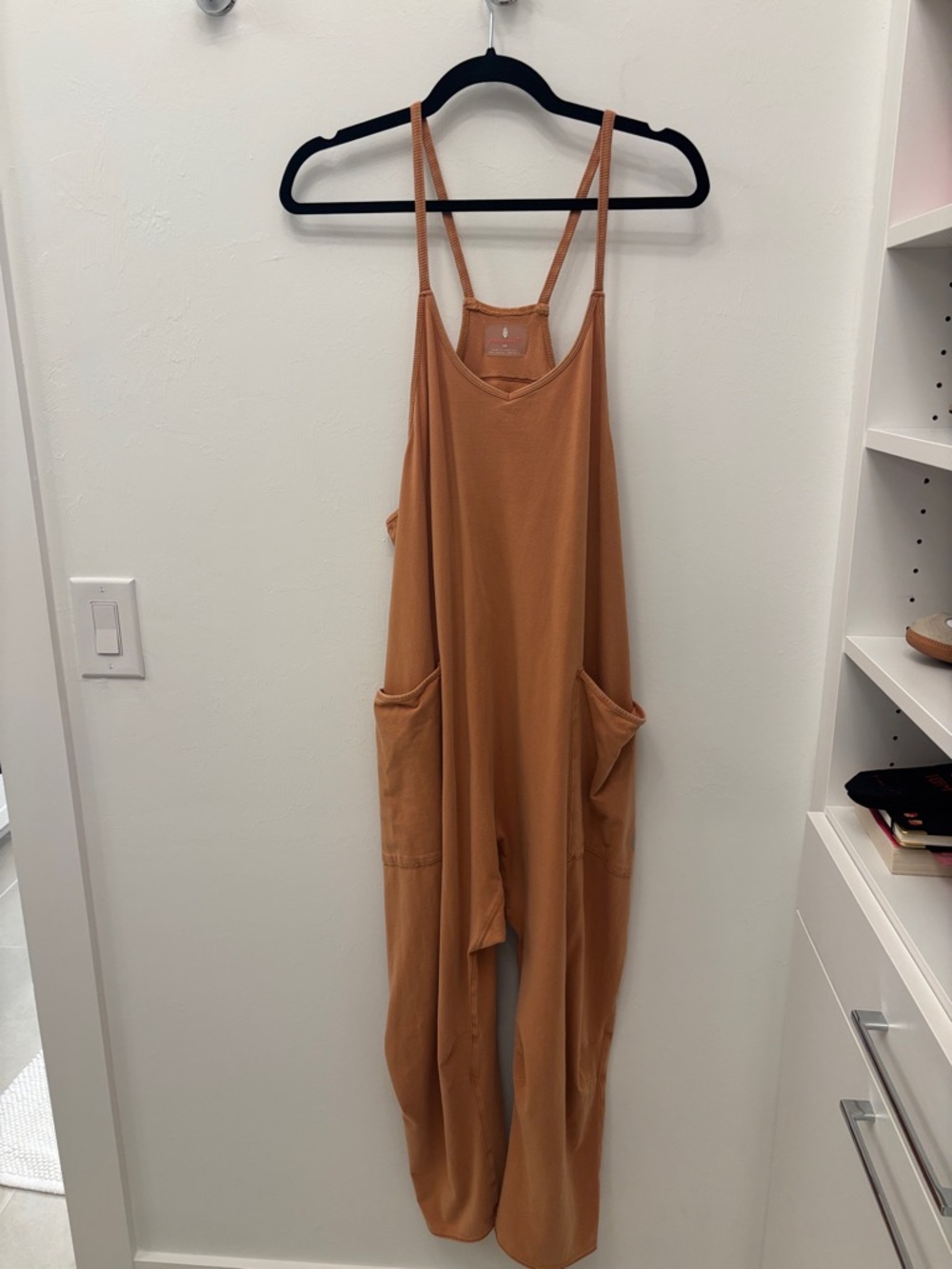 FP Movement by Free People hot shot onesie Rust-Tan Wide-Leg Jumpsuit